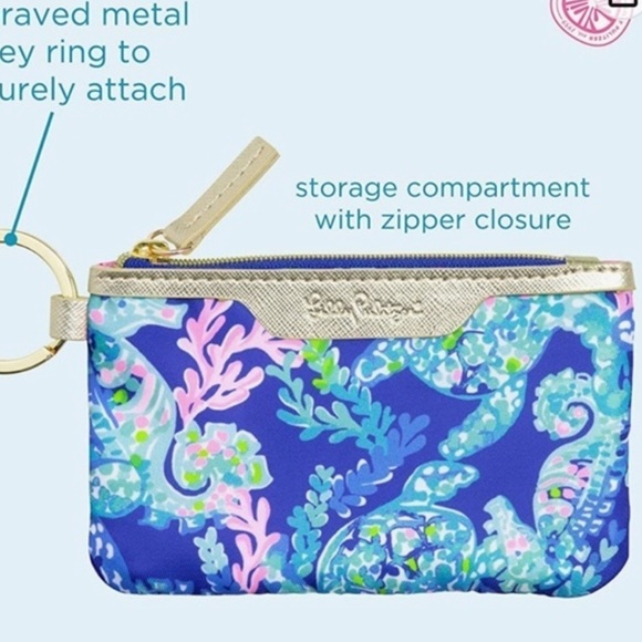 Lilly Pulitzer ID Case Keychain Wallet with Zipper - Picture 4 of 6